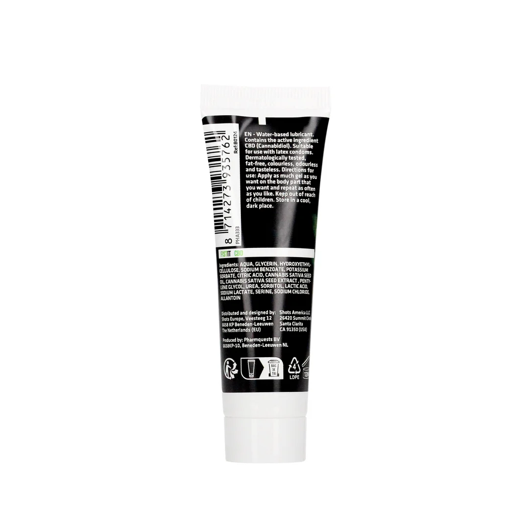 Lubrificante a base d’acqua con CBD attivo (cannabidiolo), testato dermatologicamente, senza profumo e insapore, 25 ml, Fist It by Shots - immagine 1