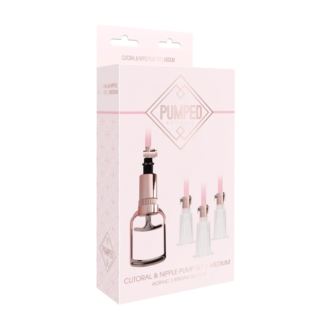 PMP024ROS_1 Set pompa per clitoride e capezzoli Pumped by Shots medium - immagine 1