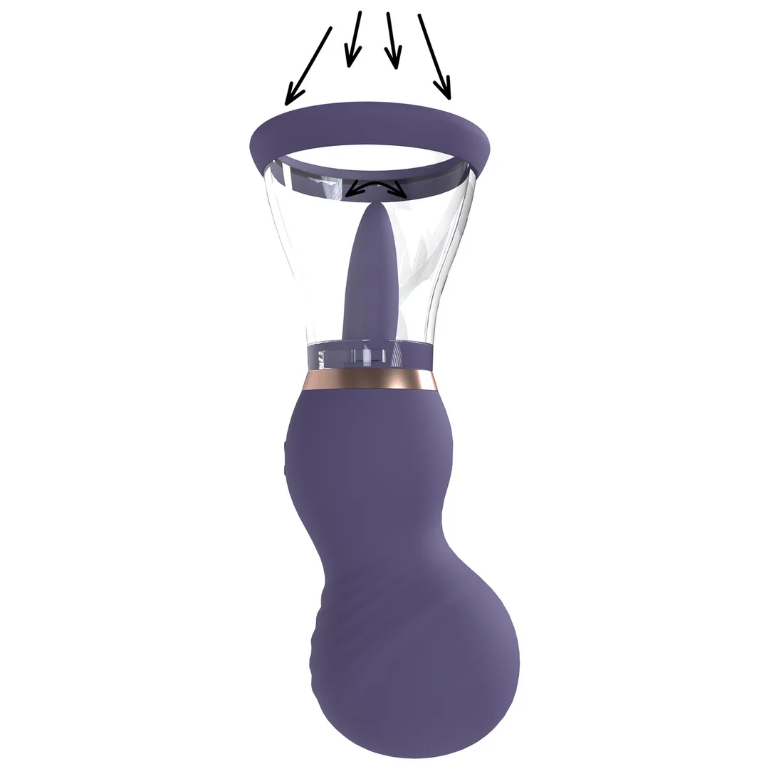 Extra per uomo con coppe morbide – Pompa ricaricabile per vulva e seno – Viola – Tester - immagine 14