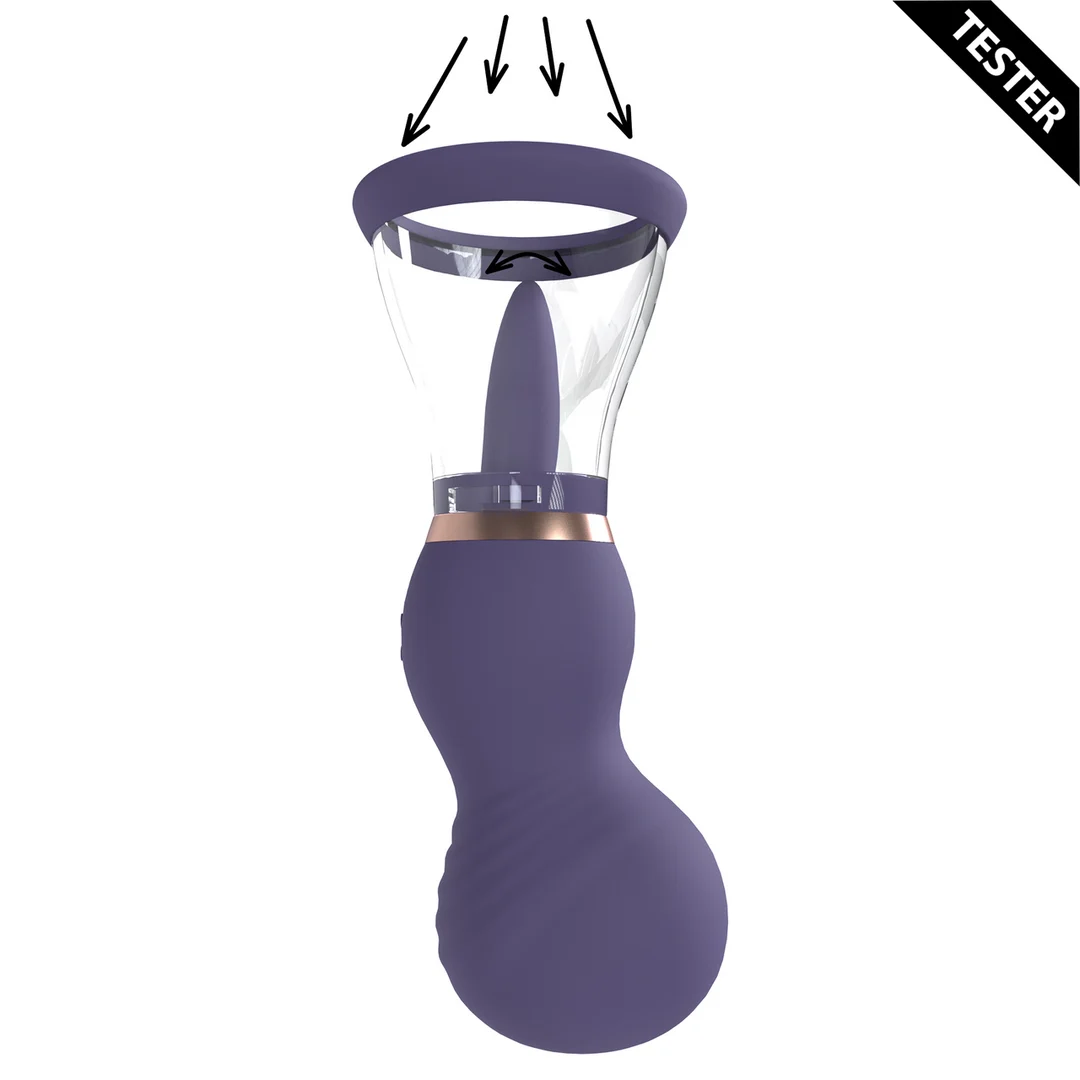 Extra per uomo con coppe morbide – Pompa ricaricabile per vulva e seno – Viola – Tester - immagine 4