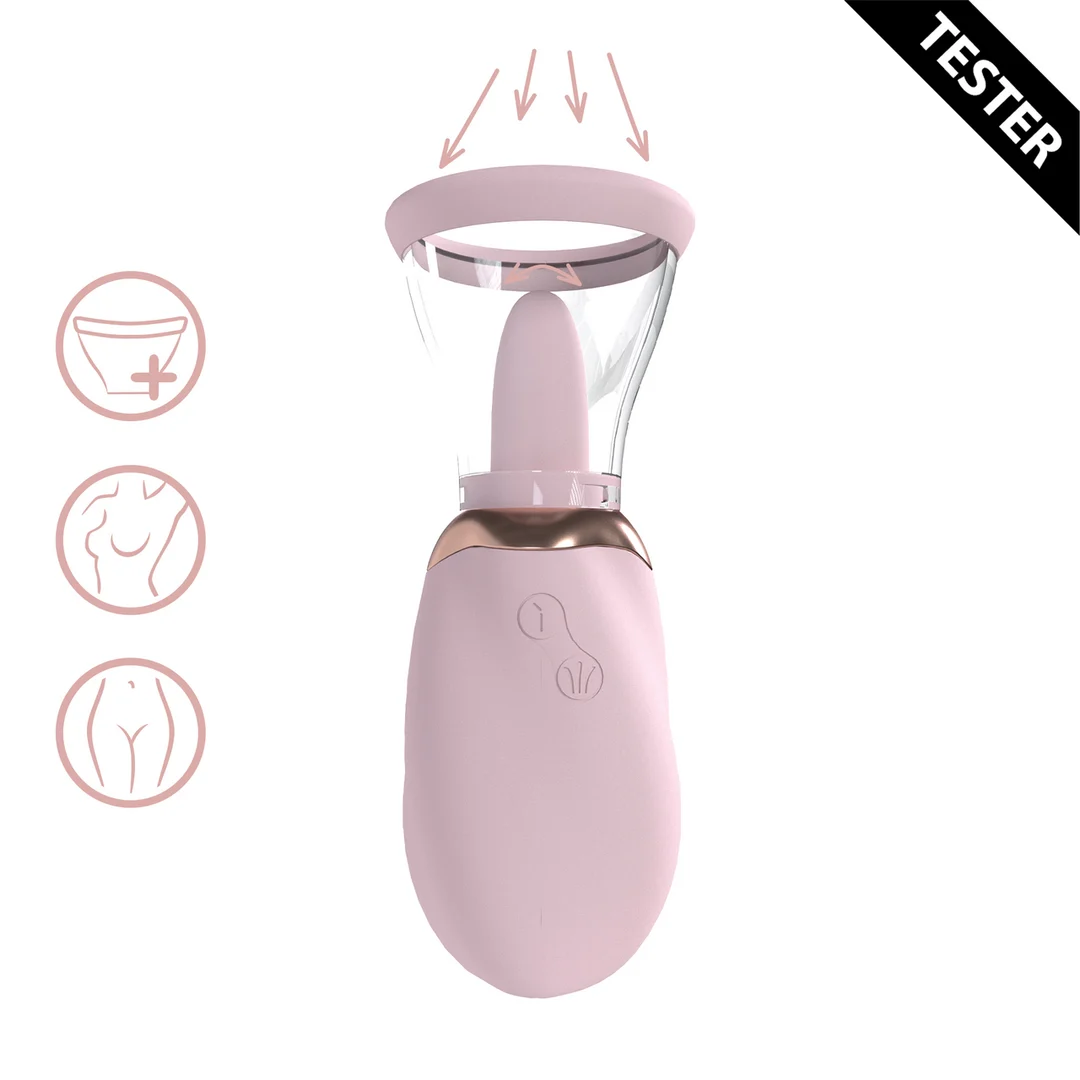 Un extra per uomini, con bordi morbidi – BOOST - Pompa ricaricabile per vulva e seno - Rosa - Tester - immagine 1