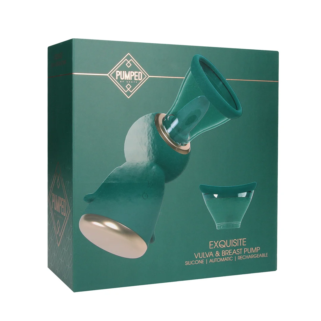 Pompa per seno e vulva con coppe confortevoli, ricaricabile, verde bosco, tester - immagine 3