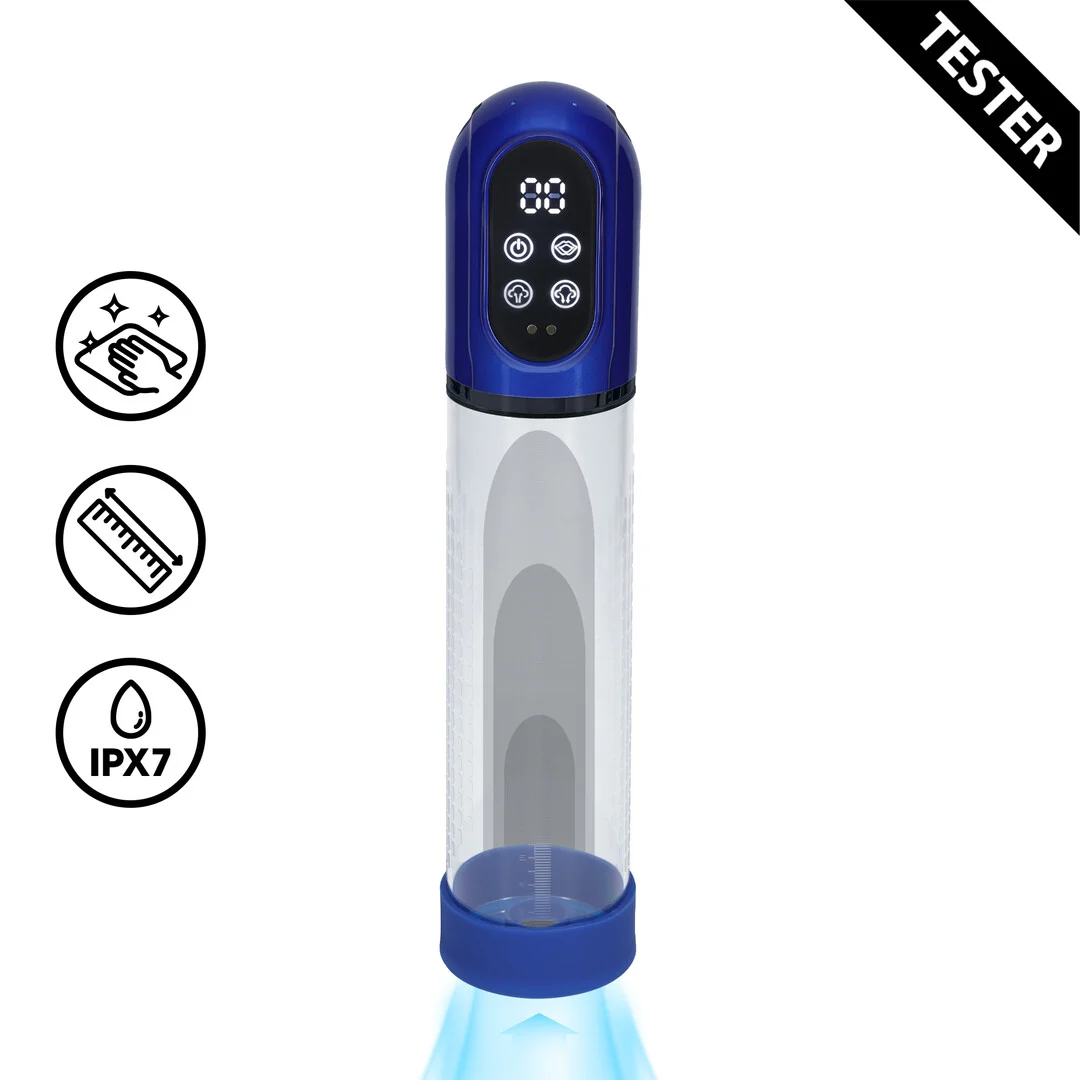 PMP058MBLTEST Pompa elettrica per il pene con guaina in silicone liscio, Tester - immagine 1
