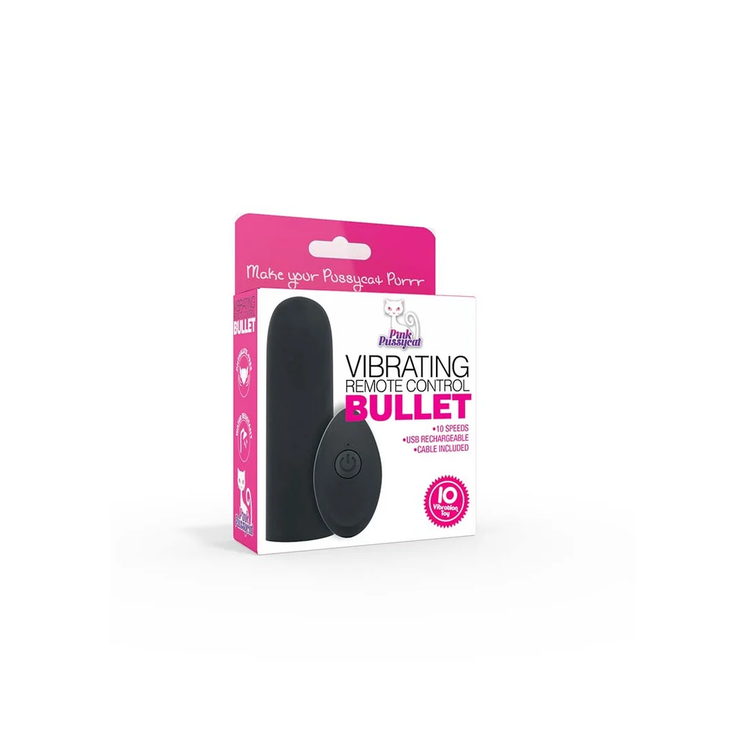 Vibratore bullet con telecomando | Pink Pussycat nero - immagine 1