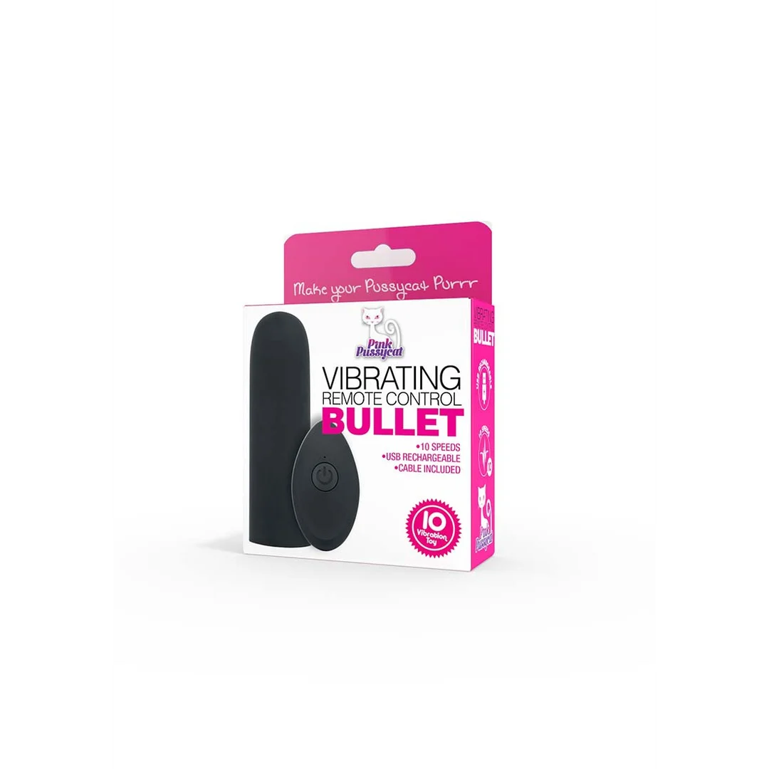Vibratore bullet con telecomando | Pink Pussycat nero - immagine 2