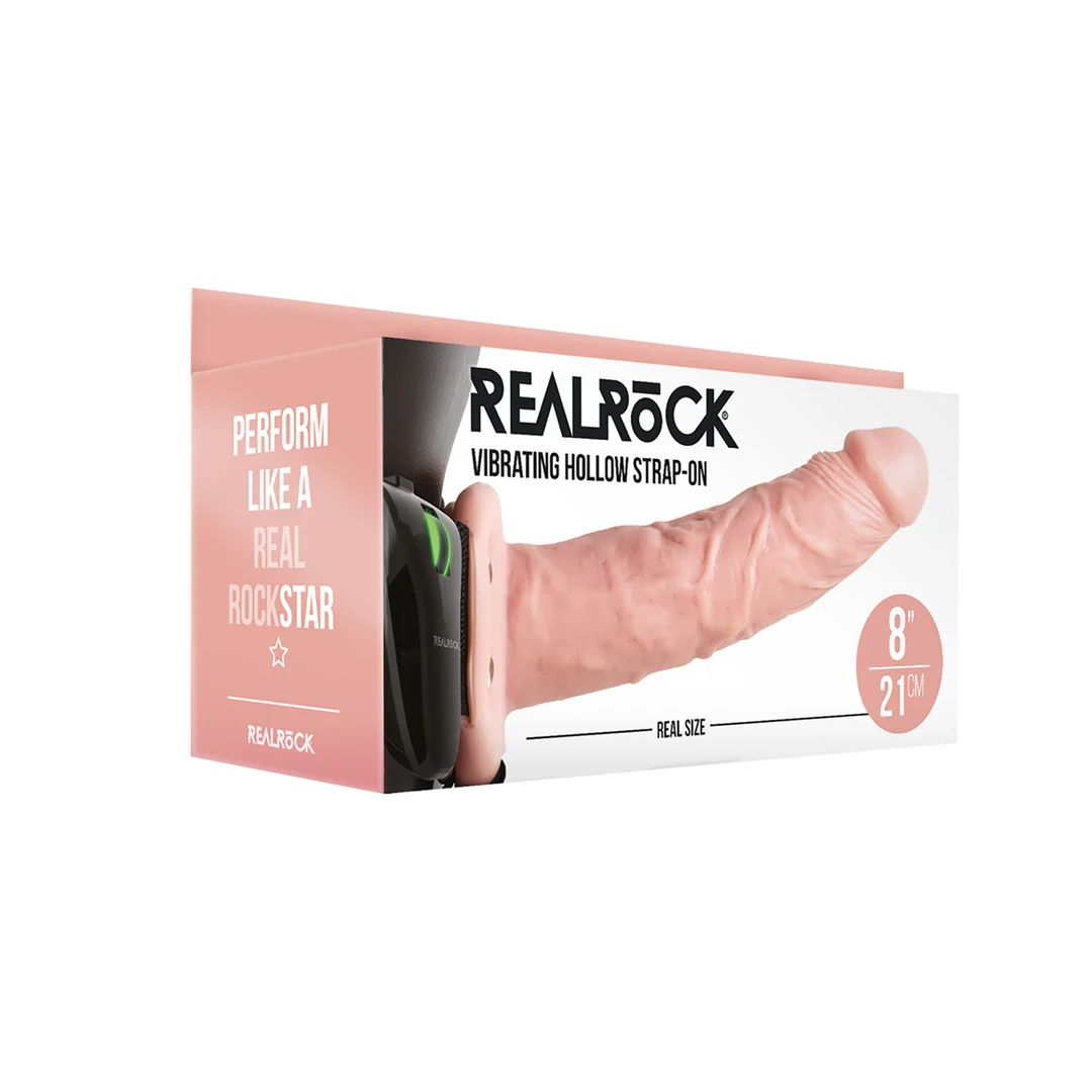 Vibratore realistico, strap on cavo con telecomando, RealRock RealRock by Shots - immagine 4