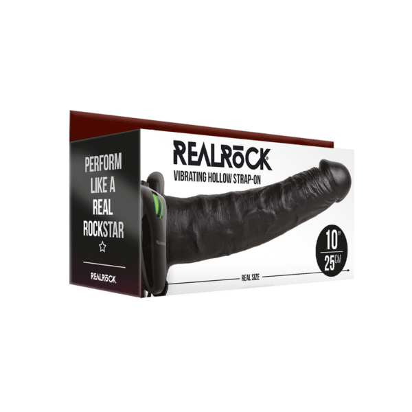 Imbracatura vibrante nera con dildo cavo