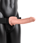 Imbracatura vibrante nera con dildo cavo - immagine 5