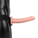 Imbracatura vibrante nera con dildo cavo - immagine 6