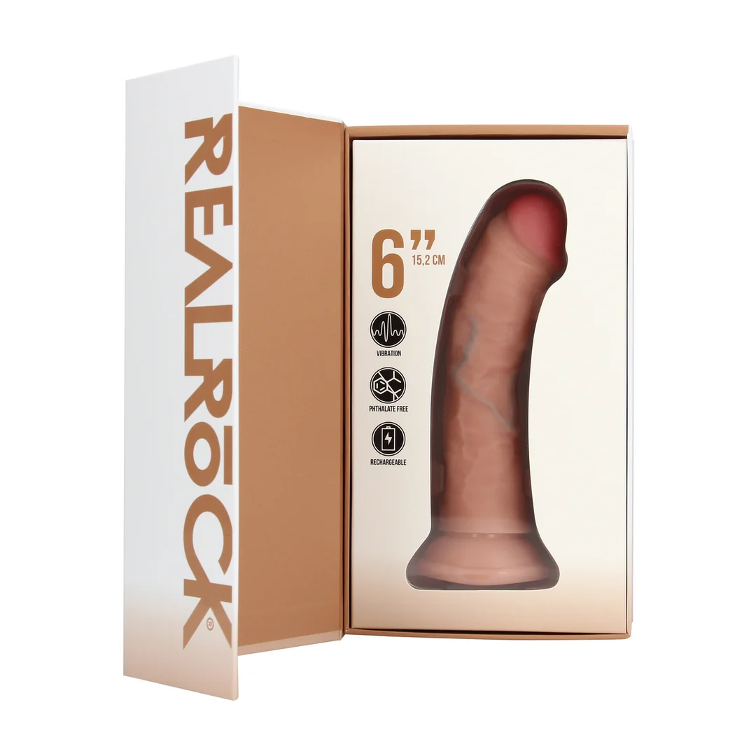 Vibratore realistico con ventosa, RealRock Flesh, RealRock by Shots - immagine 7