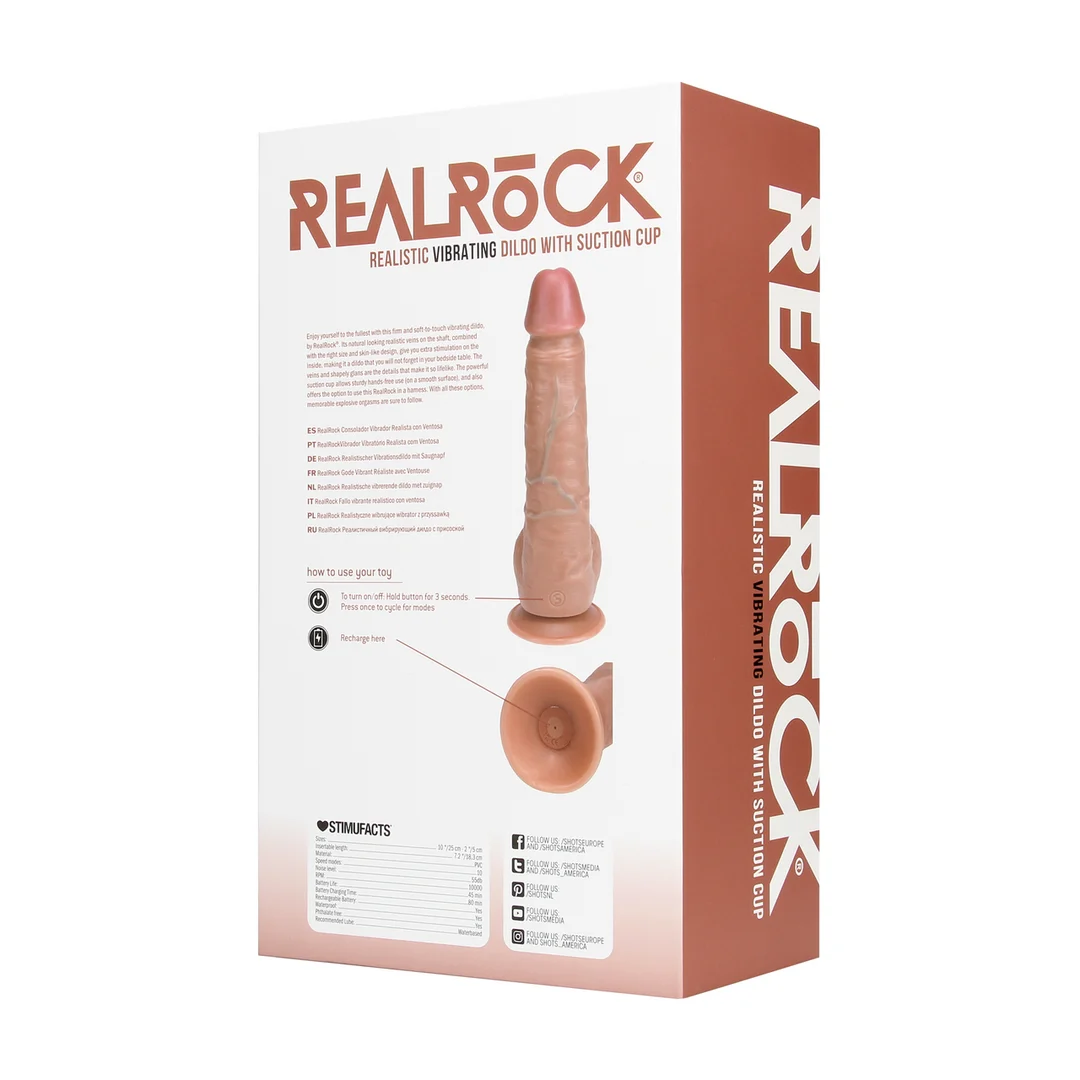 Dildo vibrante RealRock con ventosa - immagine 8
