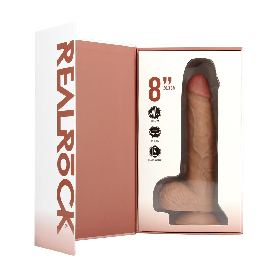 Dildo RealRock vibrante e rotante con sfere - immagine 9
