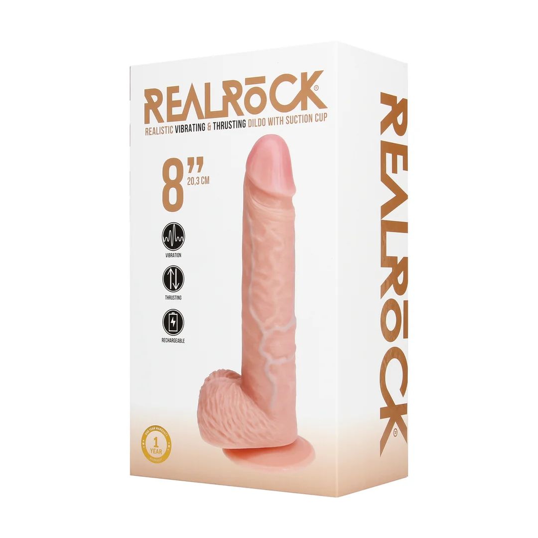 Vibratore realistico con ventosa, compatibile con imbracatura, RealRock effetto pelle di RealRock by Shots - immagine 5