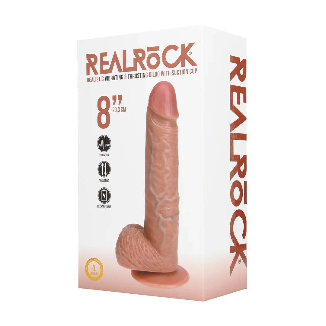 Vibratore realistico con ventosa, compatibile con imbracatura, RealRock effetto pelle di RealRock by Shots - immagine 11