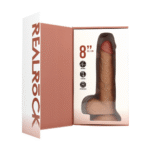 Vibratore realistico con ventosa, compatibile con imbracatura, RealRock effetto pelle di RealRock by Shots - immagine 13