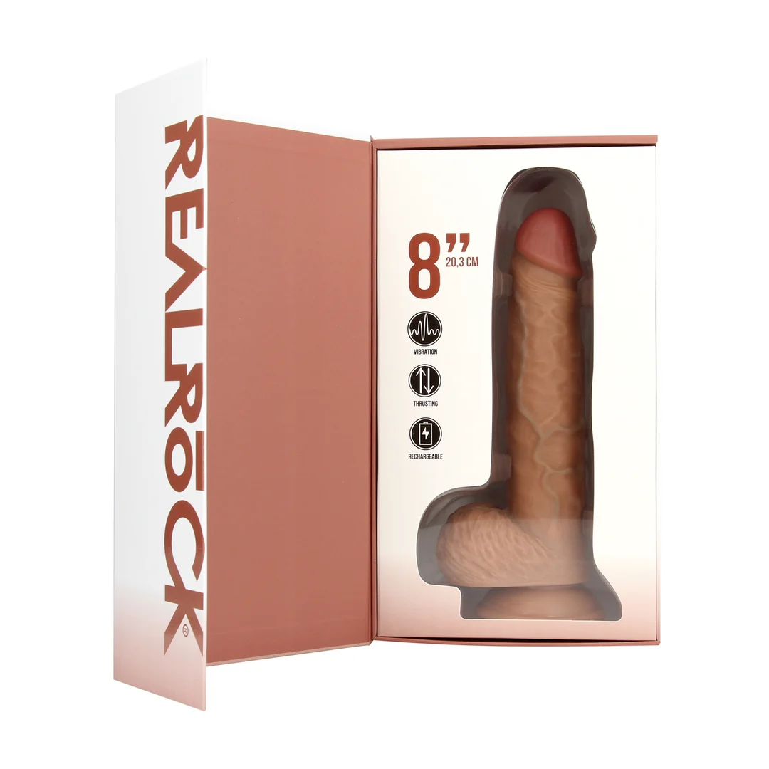 Vibratore realistico con ventosa, compatibile con imbracatura, RealRock effetto pelle di RealRock by Shots - immagine 13