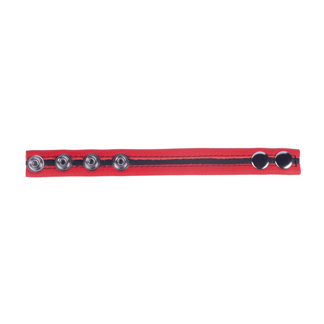 Anello fallico Tippy in pelle rosso - immagine 2