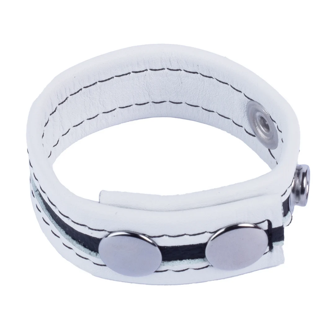 Anello fallico Tippy in pelle, bianco - immagine 1