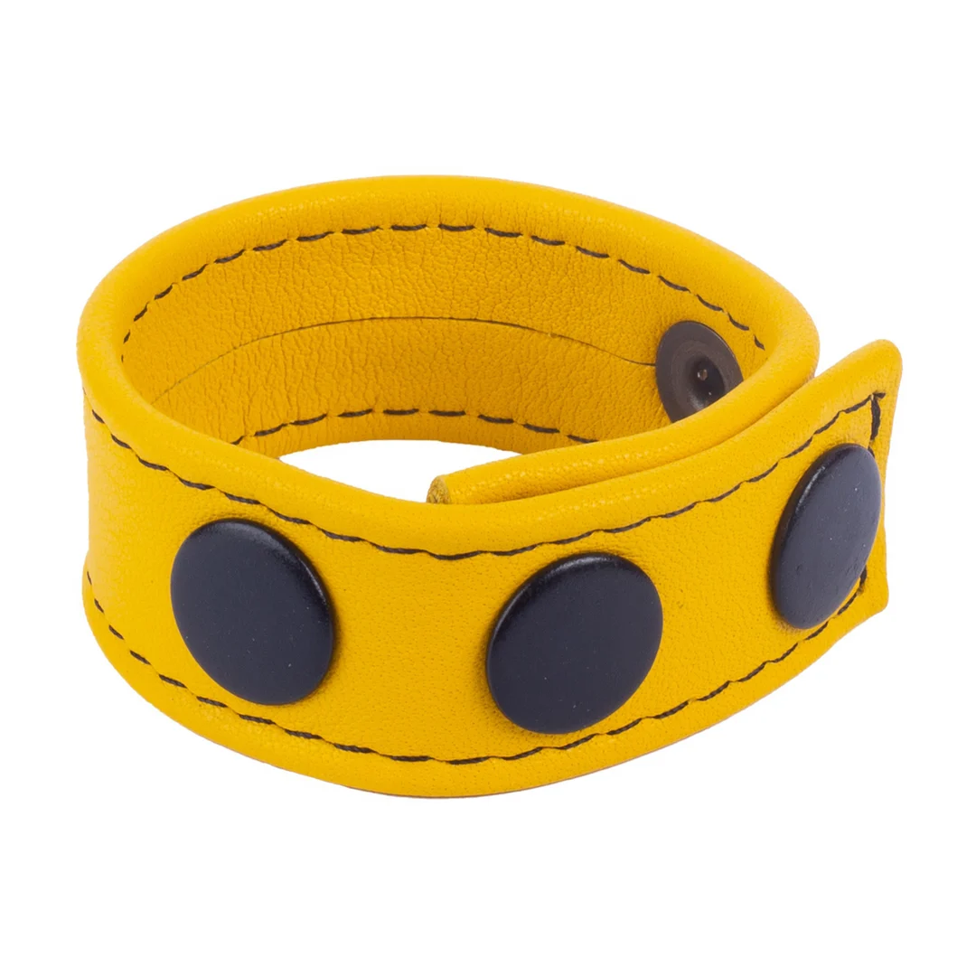 RL-14501-5 Anello per pene Cocky in pelle gialla - immagine 1