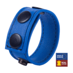 Red Leather Cocky, cockring regolabile in pelle blu - immagine 3