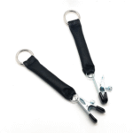 Morsetto per capezzoli con peso in pelle, 2 x 80 g, nero e argento - immagine 4