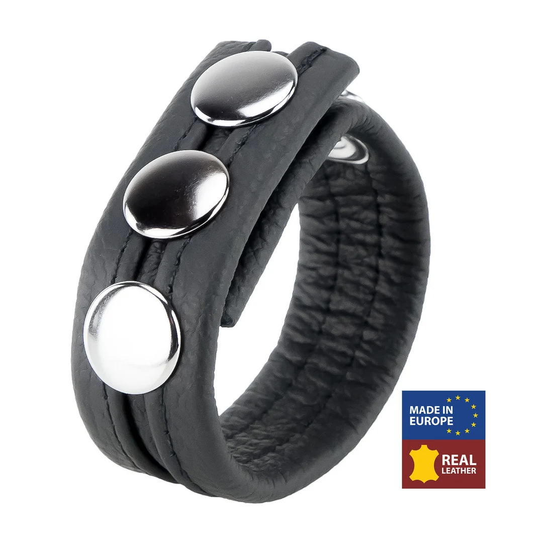 Cockring regolabile in pelle - immagine 4
