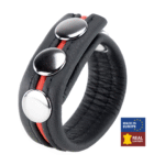 Cockring regolabile in pelle rosso - immagine 4