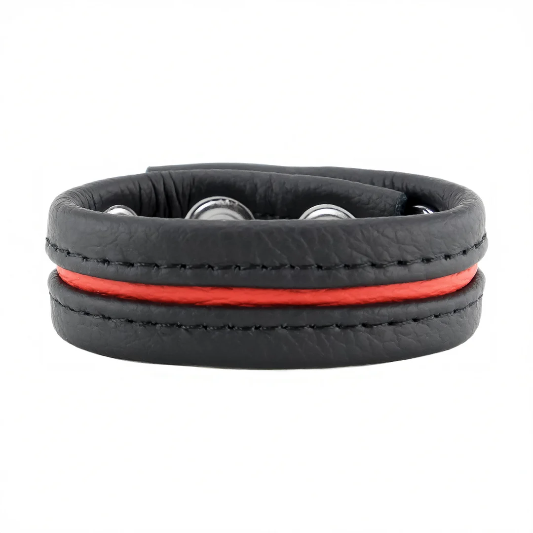 RL-31708-5 Cockring regolabile in pelle rosso - immagine 1