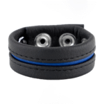 Anello regolabile in pelle blu