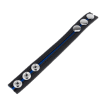 Anello regolabile in pelle blu - immagine 2