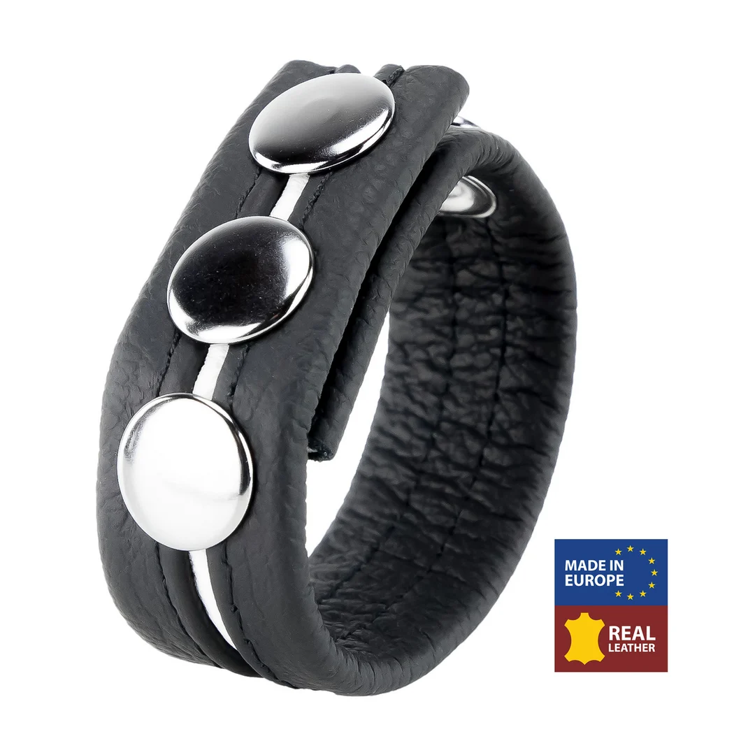 Anello regolabile in pelle bianco - immagine 4