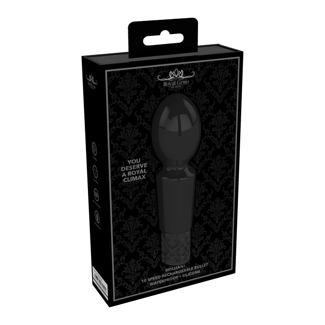 Vibratore wand, 10 modalità, impermeabile e ricaricabile, Royal Gems by Shots - immagine 1