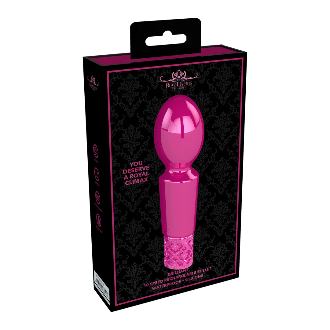 Vibratore wand, 10 modalità, impermeabile e ricaricabile, Royal Gems by Shots - immagine 6