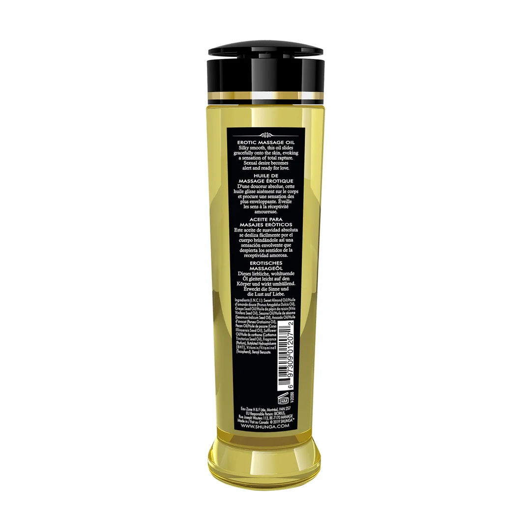 Olio da massaggio erotico – Oli spremuti a freddo 100% naturali con vitamina E – Vaniglia – 240 ml - immagine 1