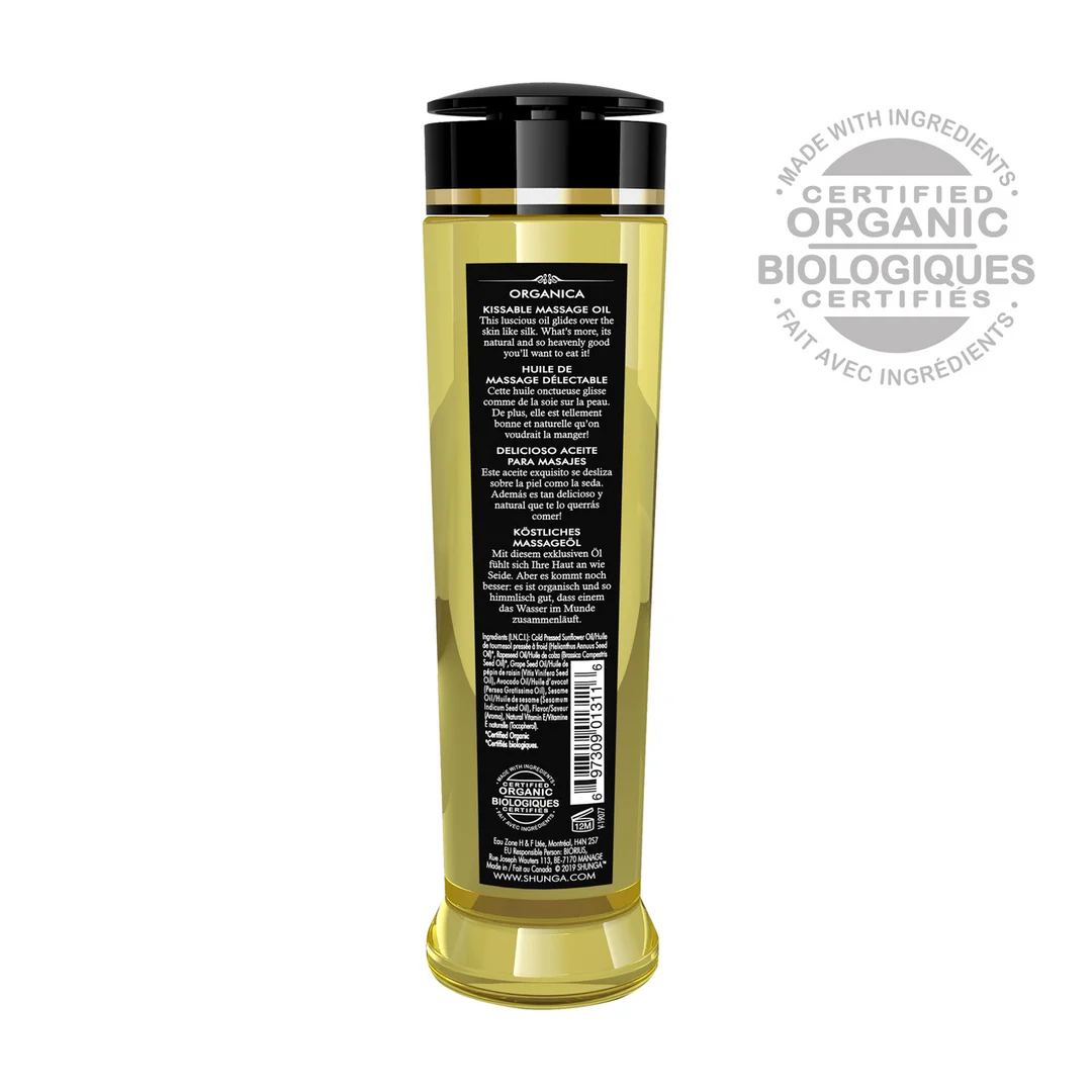 Olio da massaggio erotico, naturale e commestibile, tè verde, Shunga, 8 fl oz / 240 ml - immagine 1