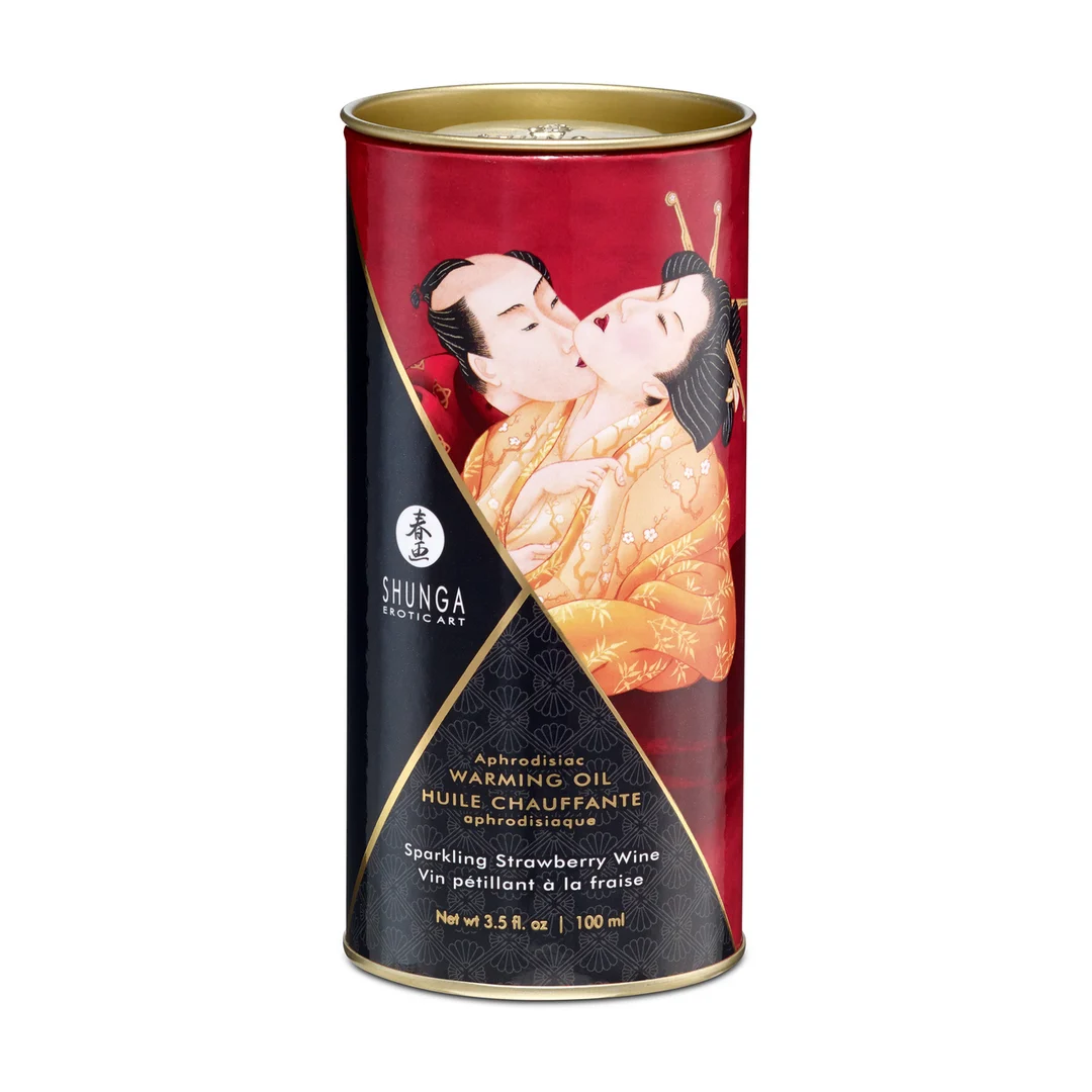 Olio riscaldante – Aphrodisia Oil – Vino frizzante alla fragola – 3,5 fl oz / 100 ml - immagine 1