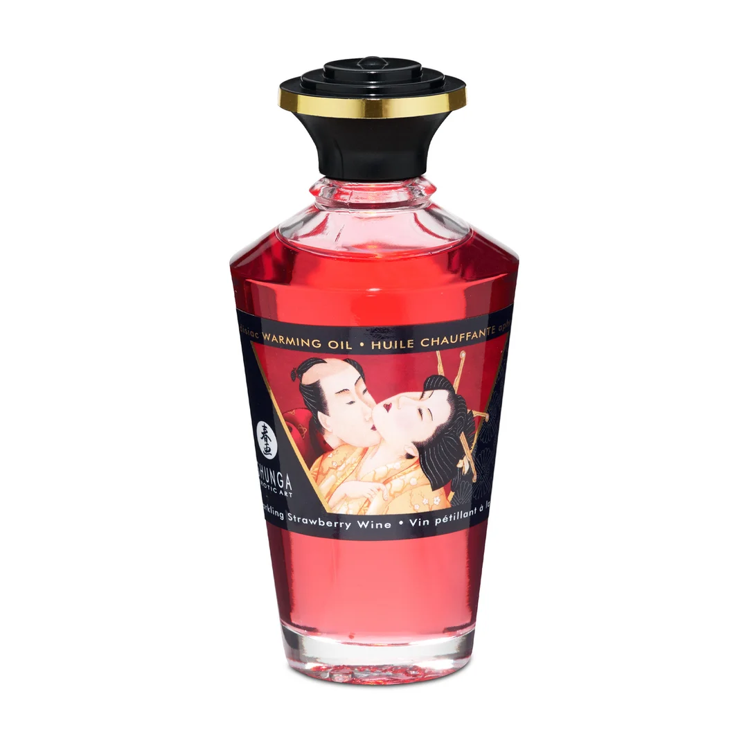 Olio riscaldante – Aphrodisia Oil – Vino frizzante alla fragola – 3,5 fl oz / 100 ml - immagine 2