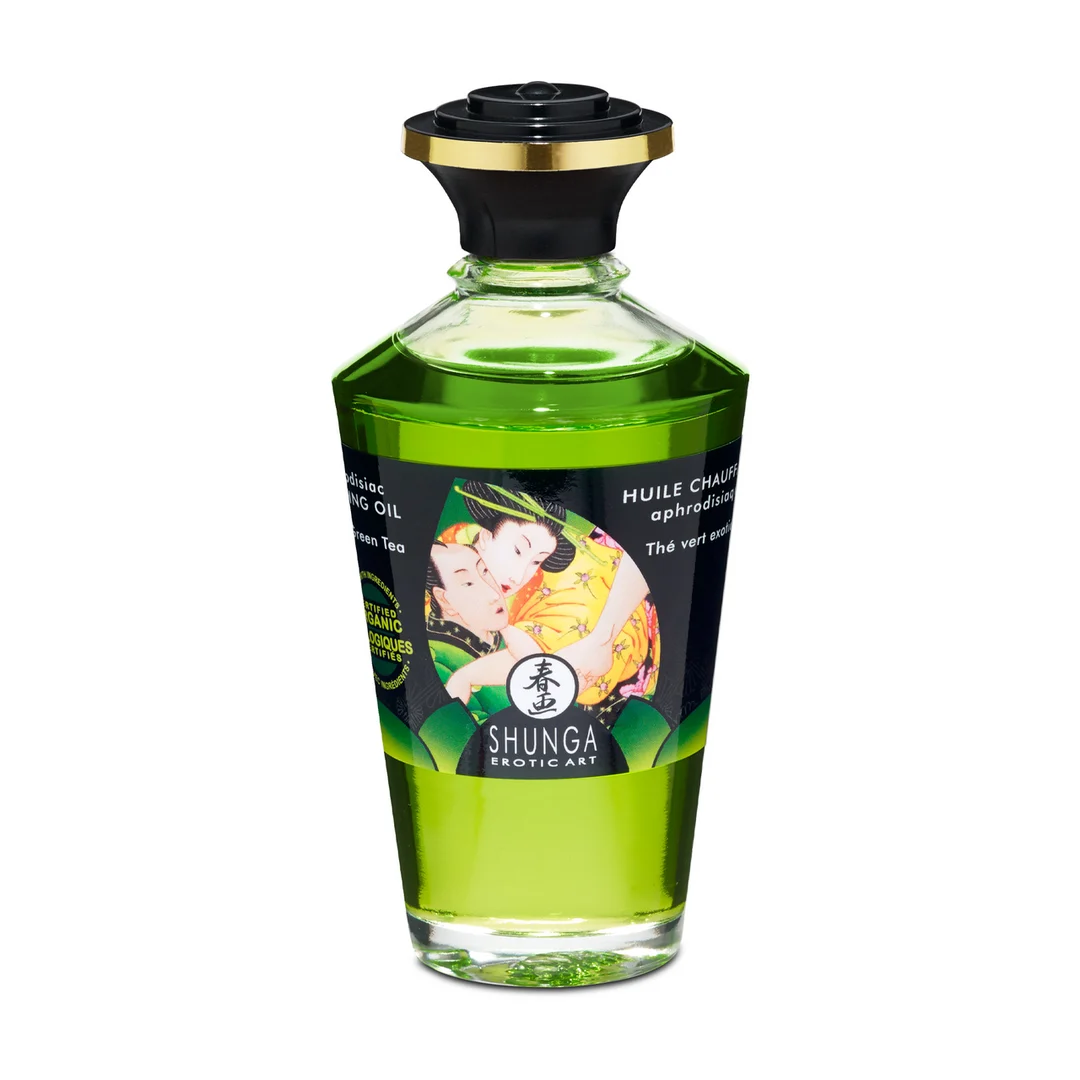 Olio riscaldante al tè verde esotico 100 ml | Olio Aphrodisia - immagine 2