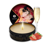 Candela da massaggio – Mini candela da massaggio e d’atmosfera – Fragola e spumante – Shunga – 30 ml - immagine 2