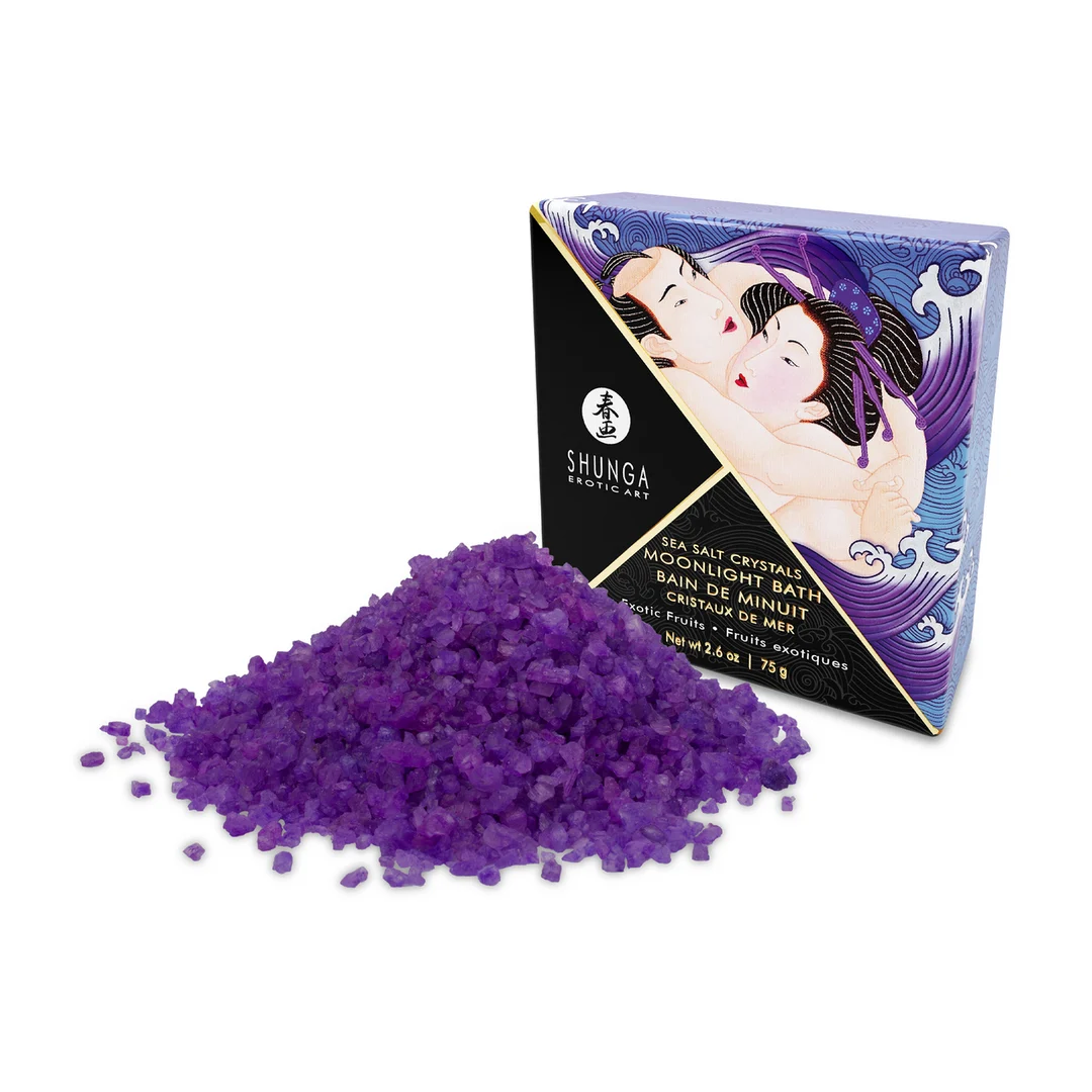 Sale da bagno orientale – Cristalli schiumogeni profumati di sale del Mar Morto – Frutti esotici – Shunga – 2,65 oz / 75 gr - immagine 2