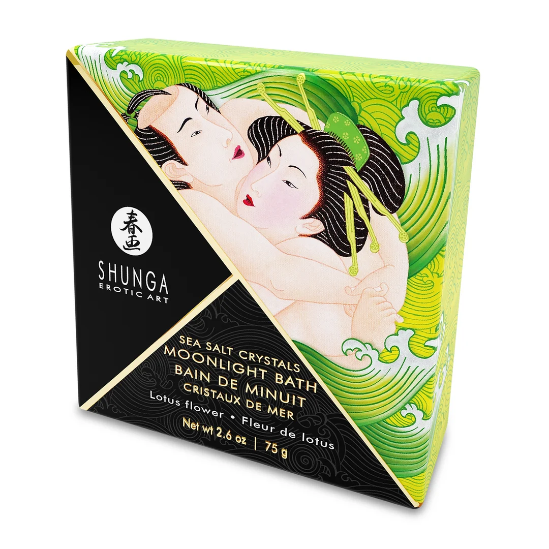 Sale da bagno Oriental – Cristalli profumati e schiumogeni di sale del Mar Morto, colorano l’acqua – Fiore di Loto – Shunga – 75 gr - immagine 1
