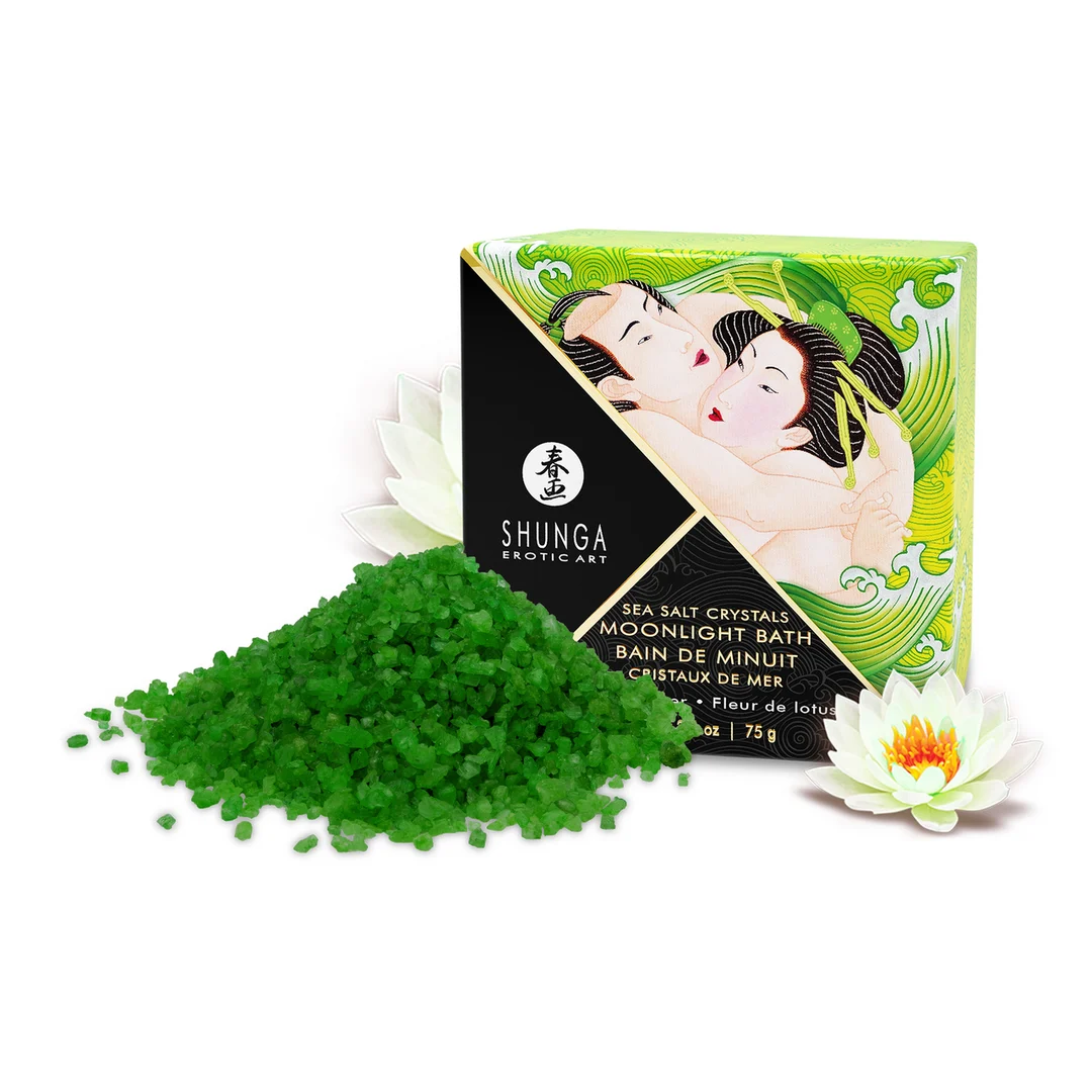 Sale da bagno Oriental – Cristalli profumati e schiumogeni di sale del Mar Morto, colorano l’acqua – Fiore di Loto – Shunga – 75 gr - immagine 3