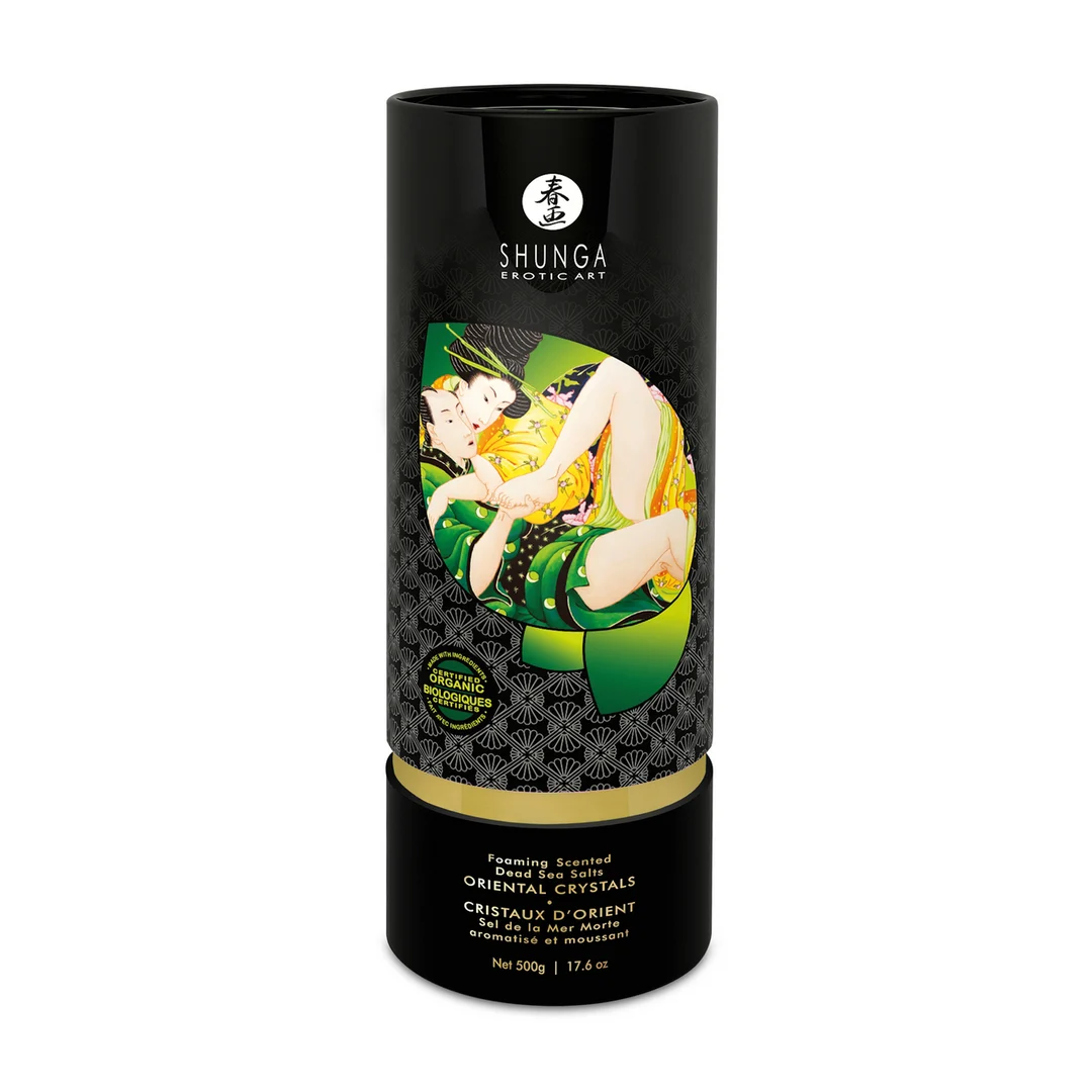 S-6711_1_1 Sali da bagno – Cristalli orientali con sale del Mar Morto, schiumogeni – Fiore di loto – Shunga – 17,6 oz / 500 gr - immagine 1