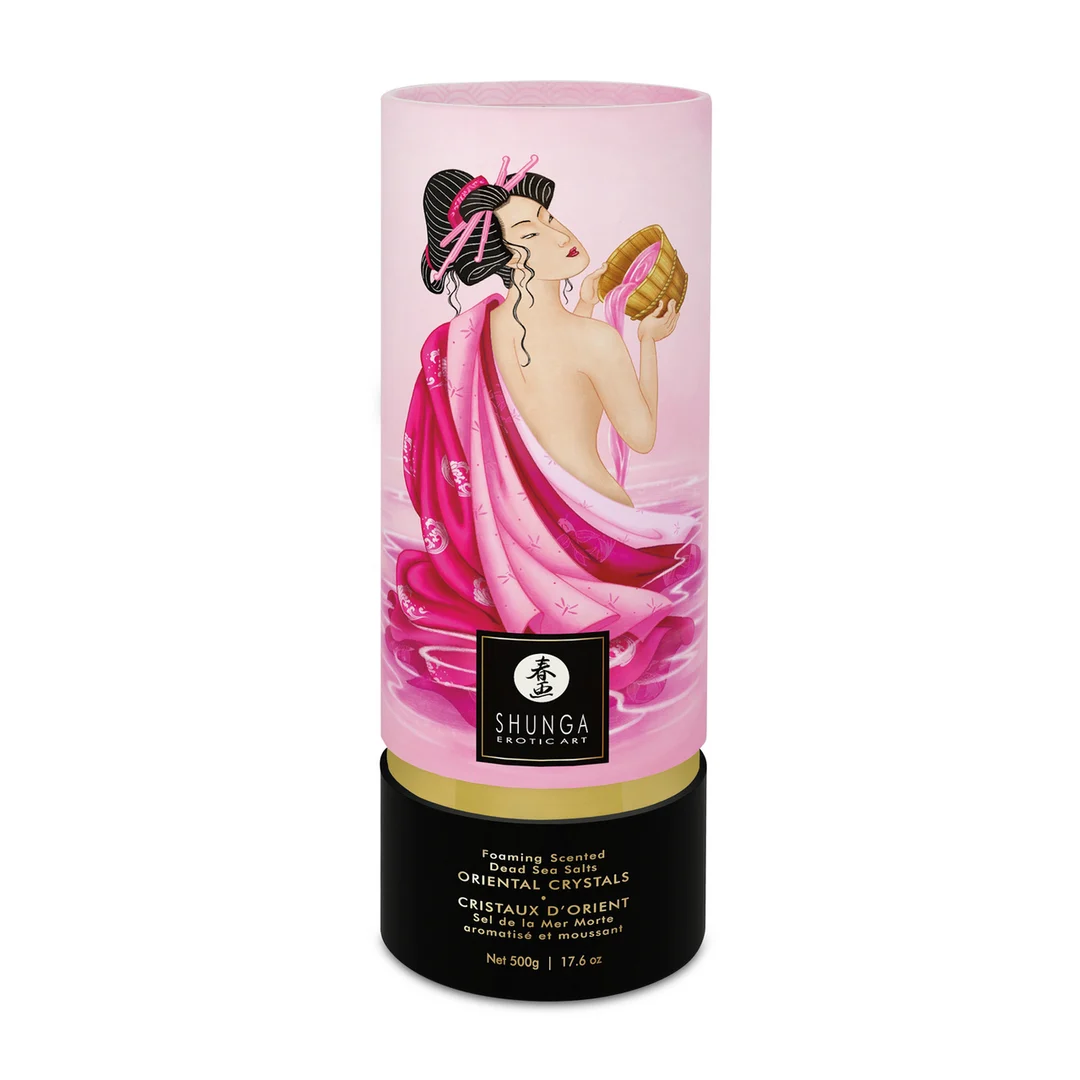 S-6750_1_1 Sale da bagno – Cristalli orientali di sale del Mar Morto, schiumogeni – Aphrodisia – Shunga – 17,6 oz / 500 gr - immagine 1
