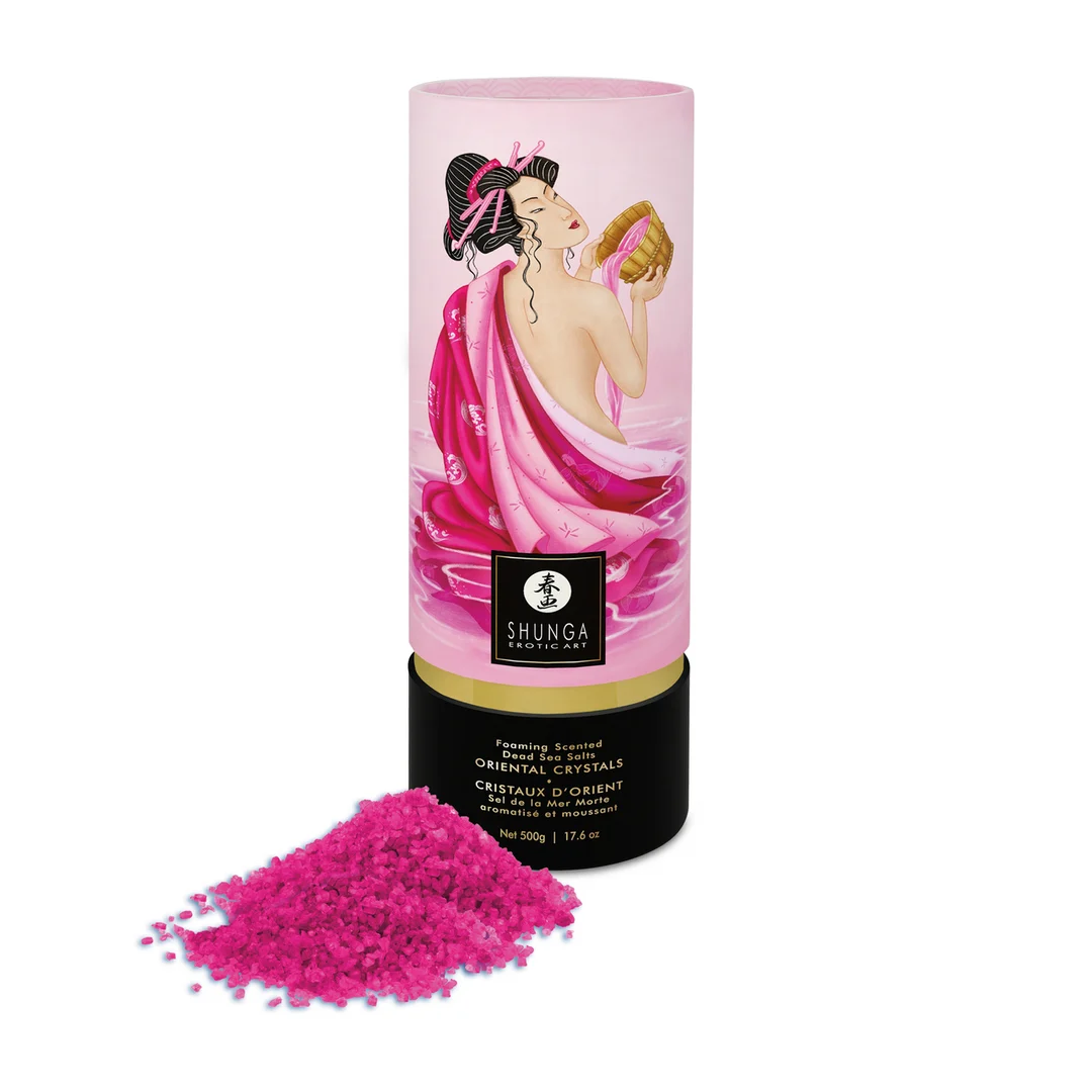Sale da bagno – Cristalli orientali di sale del Mar Morto, schiumogeni – Aphrodisia – Shunga – 17,6 oz / 500 gr - immagine 2