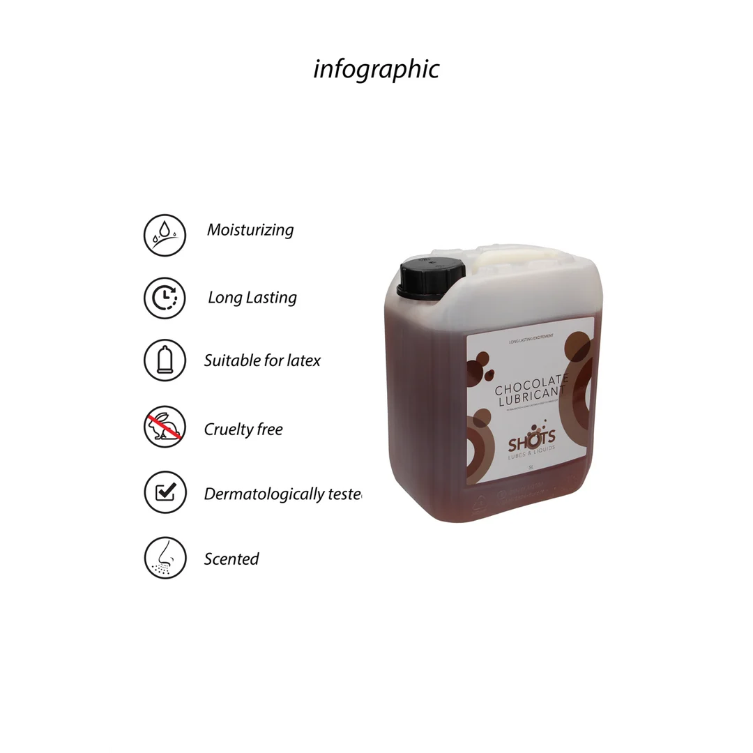 Lubrificante aromatizzato, a base d’acqua, adatto all’uso con preservativi in lattice, cioccolato, 1,3 gal / 5 l - immagine 3