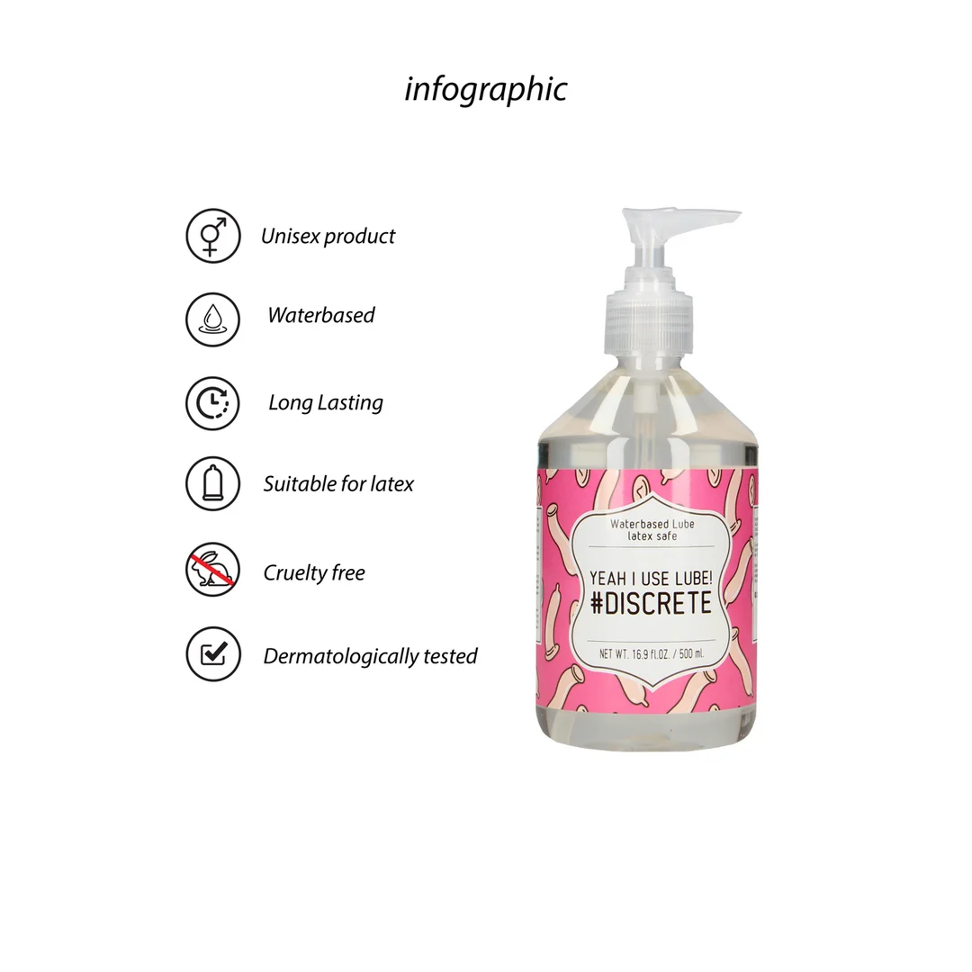 Lubrificante a base d’acqua – Dermatologicamente testato, adatto ai preservativi in lattice – Senza profumo e senza sapore – 500 ml – S-Line by Shots - immagine 1
