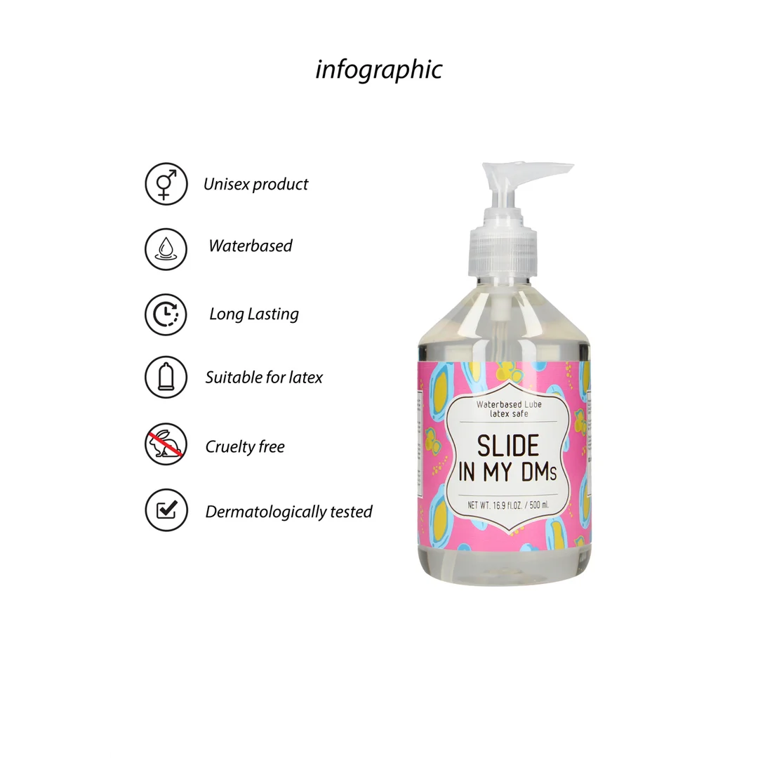 Lubrificante a base d’acqua, dermatologicamente testato e compatibile con i preservativi in lattice, senza profumo né sapore, 500 ml, S-Line by Shots - immagine 1