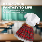Costume da studentessa bianco e rosso - immagine 2