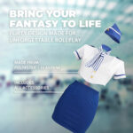 Costume da hostess blu e bianco S Line - immagine 5